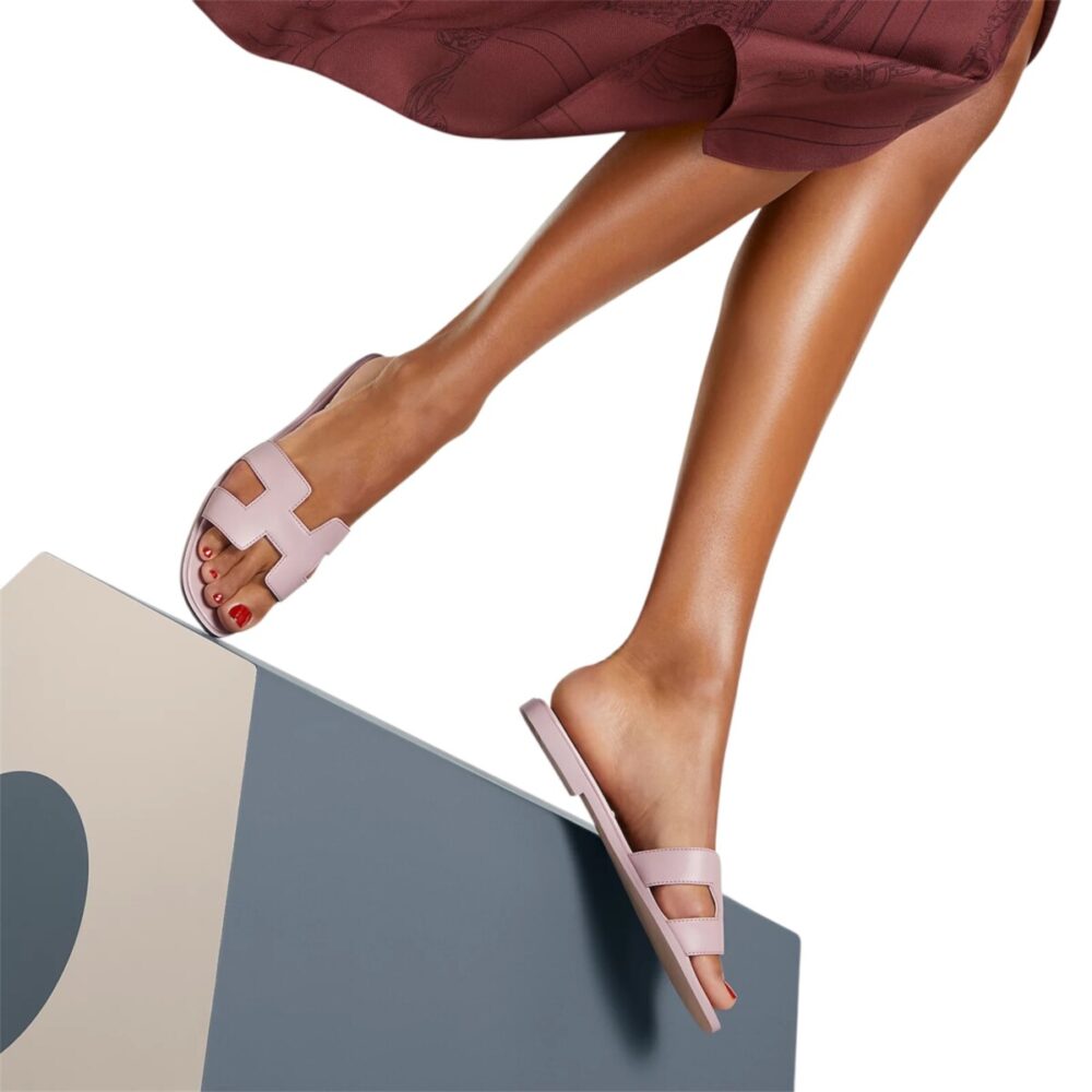 Hermes Oran sandal Rose Cancan - Image 5