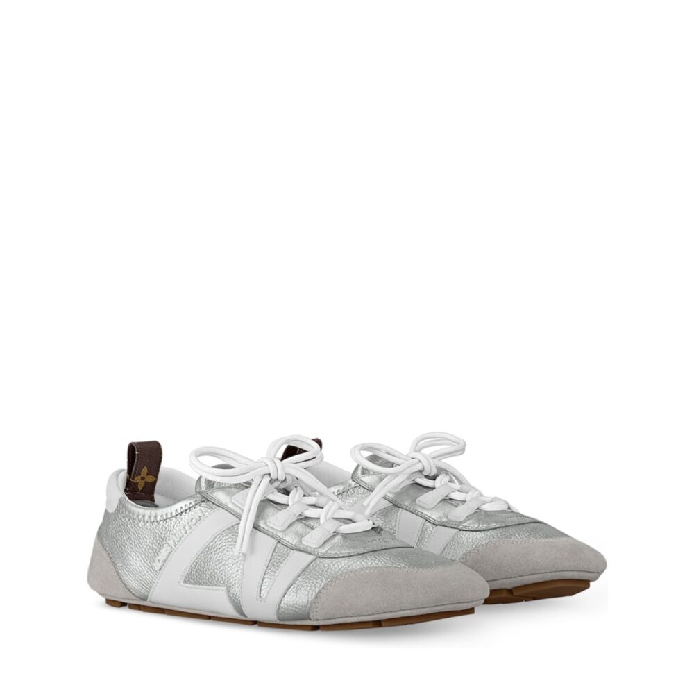 Louis Vuitton LV Sneakerina Metallic Grained Silver - Image 2