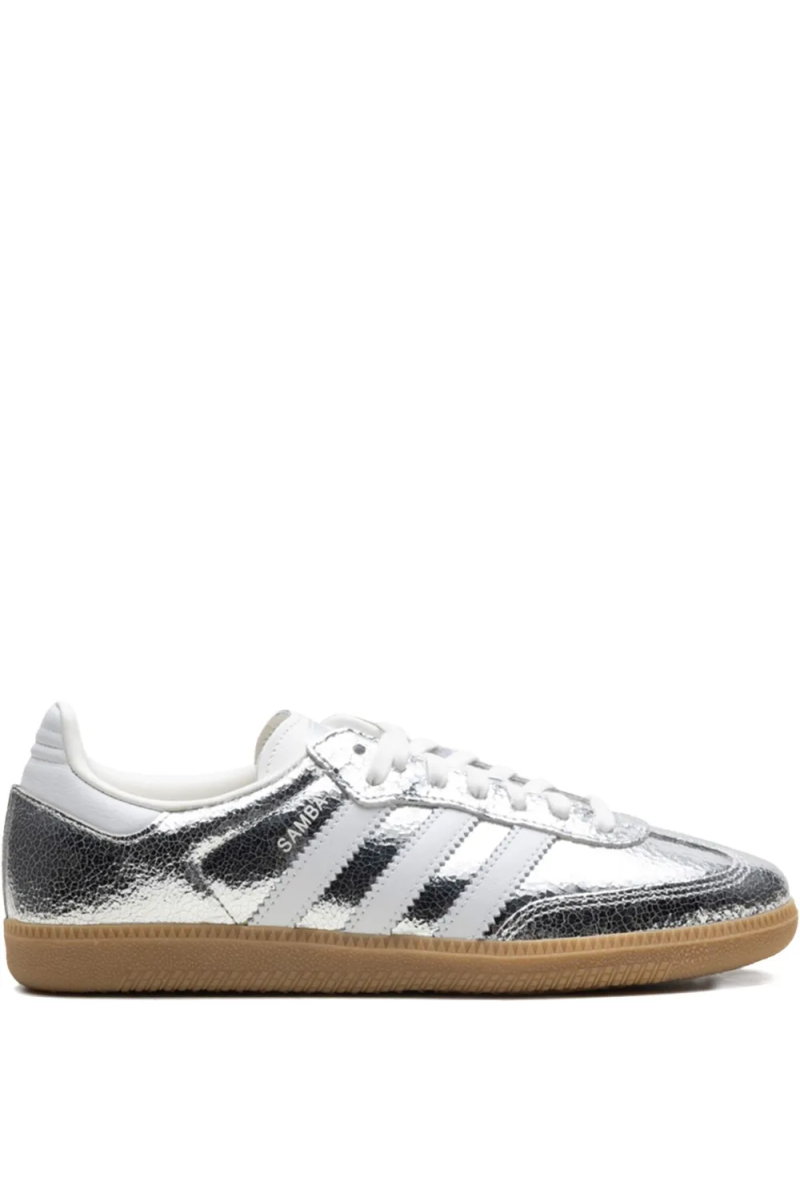 Adidas Samba OG Silver Metallic Cracked Leather