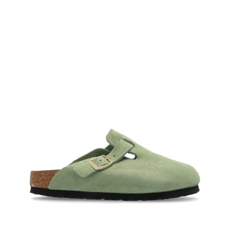 Birkenstock Boston Soft Footbed Suede Faded Khaki