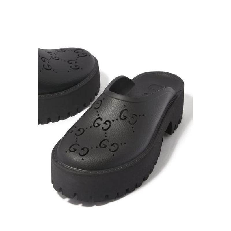 Gucci Perforated Rubber Platform Sandals - Image 2