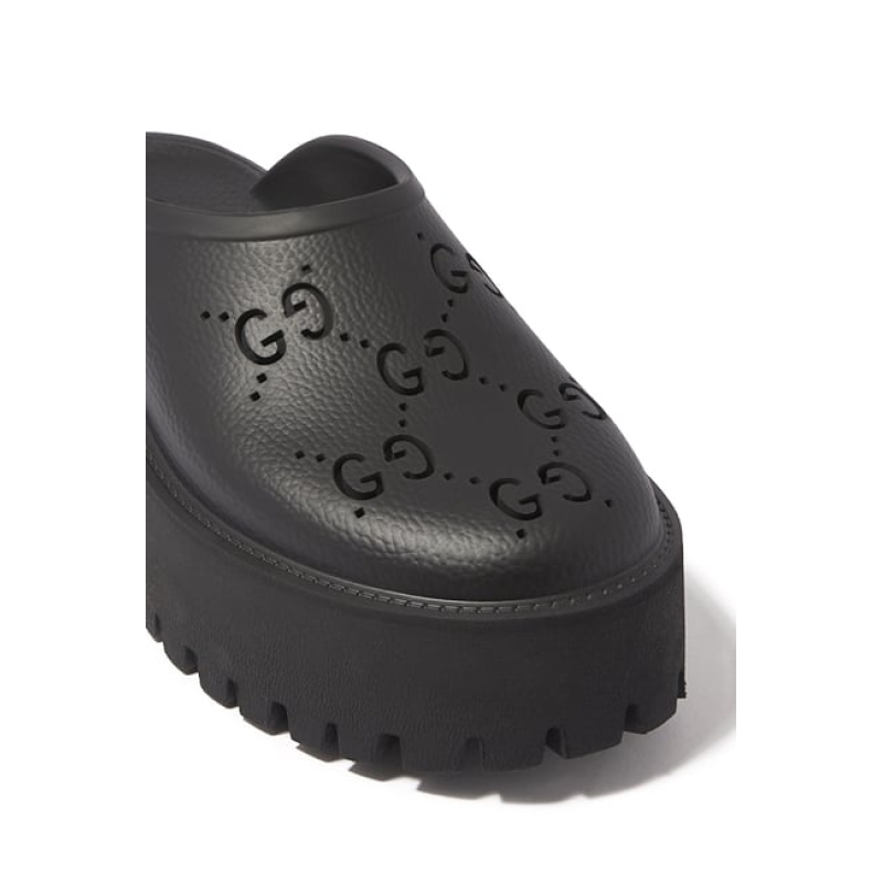 Gucci Perforated Rubber Platform Sandals - Image 4