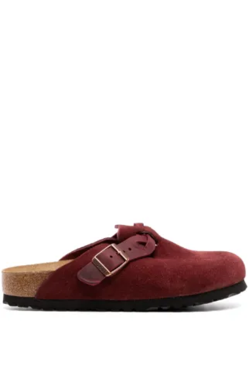 Birkenstock Red Boston Suede Clogs