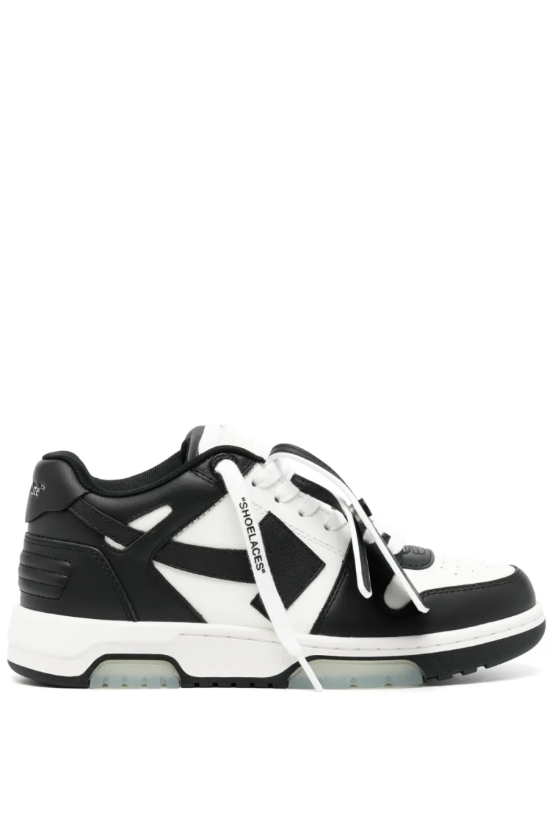 OFF-WHITE Out Of Office OOO Low Tops White Black White