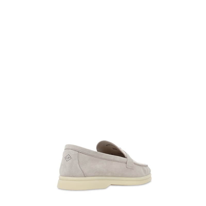 Loro Piana Summer Charms Walk Loafer Suede Pearl Grey - Image 3
