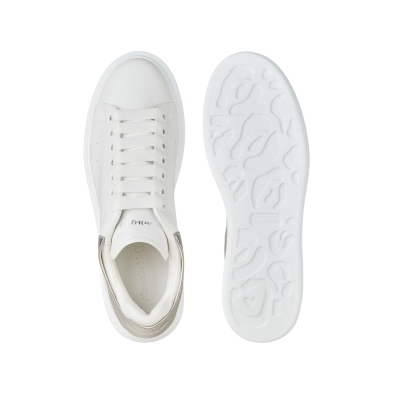 Alexander McQueen Sneakers Women Leather White/Pearl Grey - Image 5