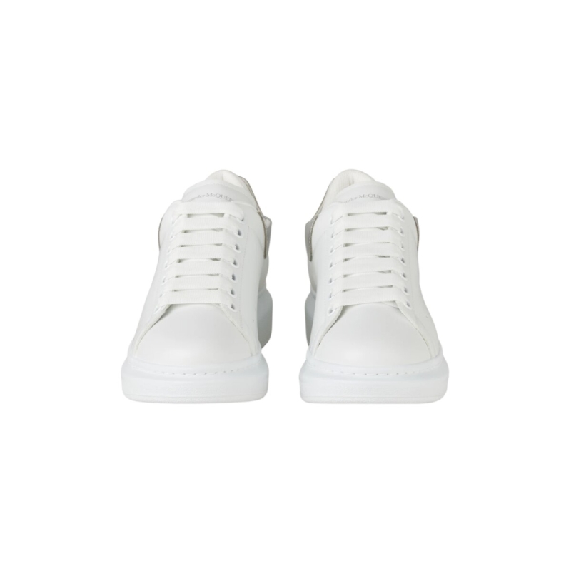 Alexander McQueen Sneakers Women Leather White/Pearl Grey - Image 4
