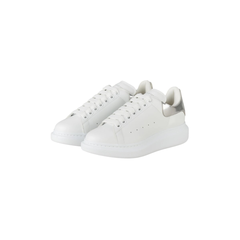 Alexander McQueen Sneakers Women Leather White/Pearl Grey - Image 2