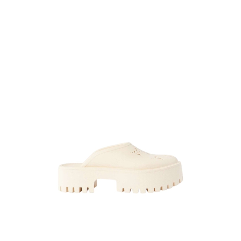 Gucci Elea perforated rubber platform mules