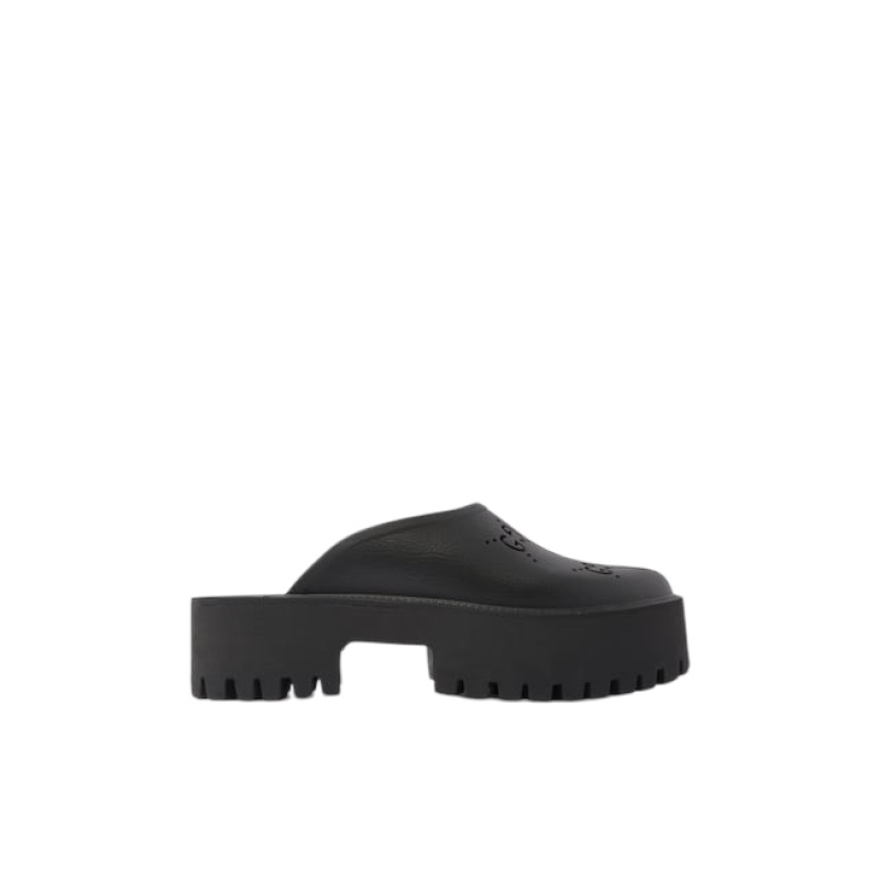 Gucci Perforated Rubber Platform Sandals