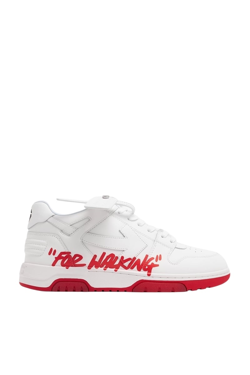 OFF-WHITE Out Of Office "OOO" Low Tops For Walking White Red SS22