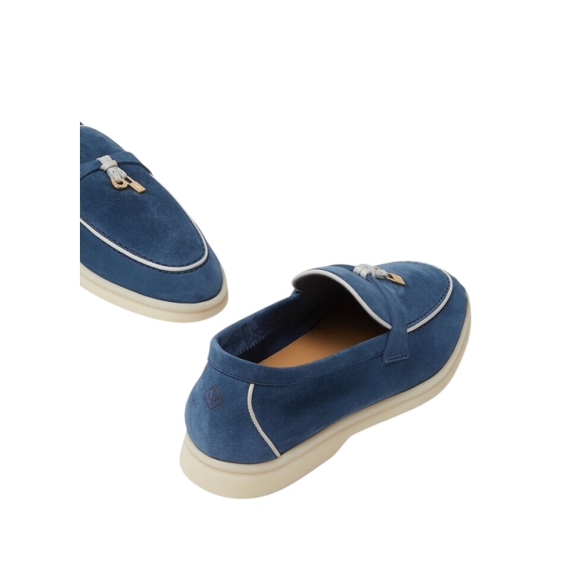 Loro Piana Summer Charms Walk Loafer Suede Ocean Heart - Image 5