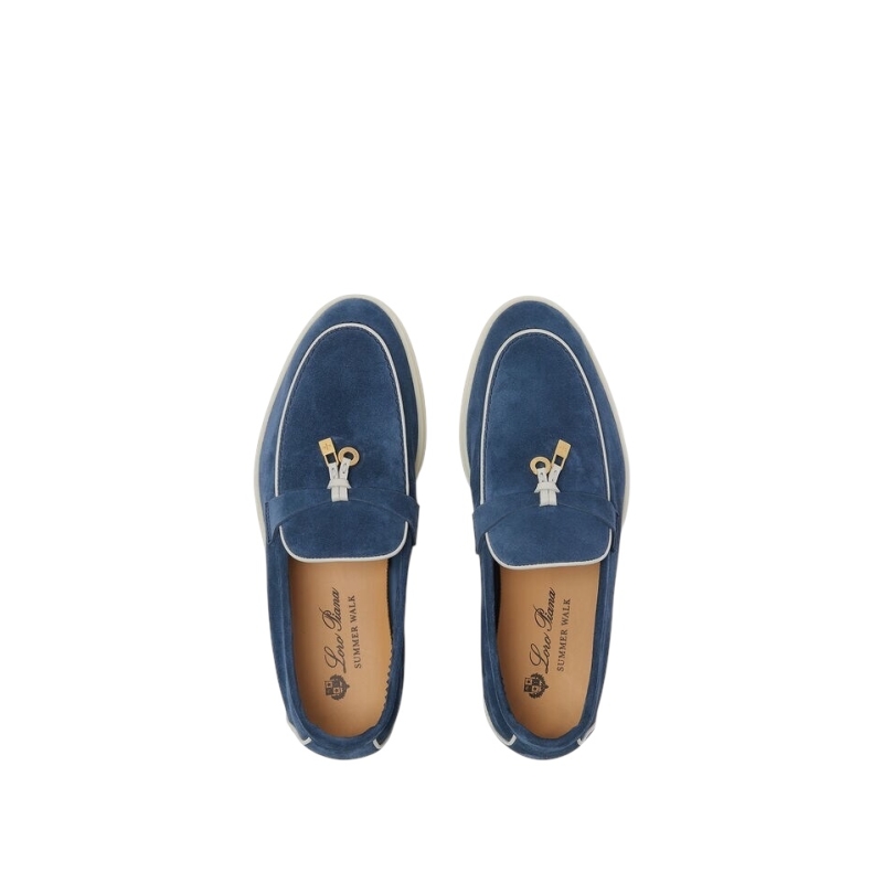 Loro Piana Summer Charms Walk Loafer Suede Ocean Heart - Image 4