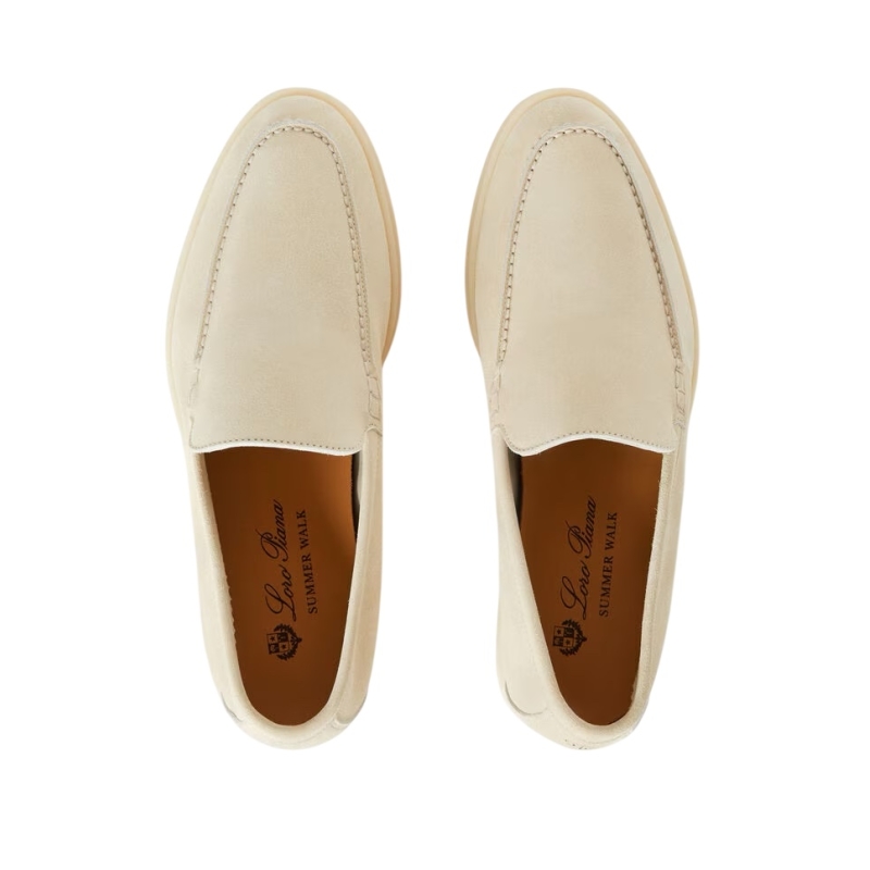 Loro Piana Summer Walk Loafer Suede Nougat - Image 4