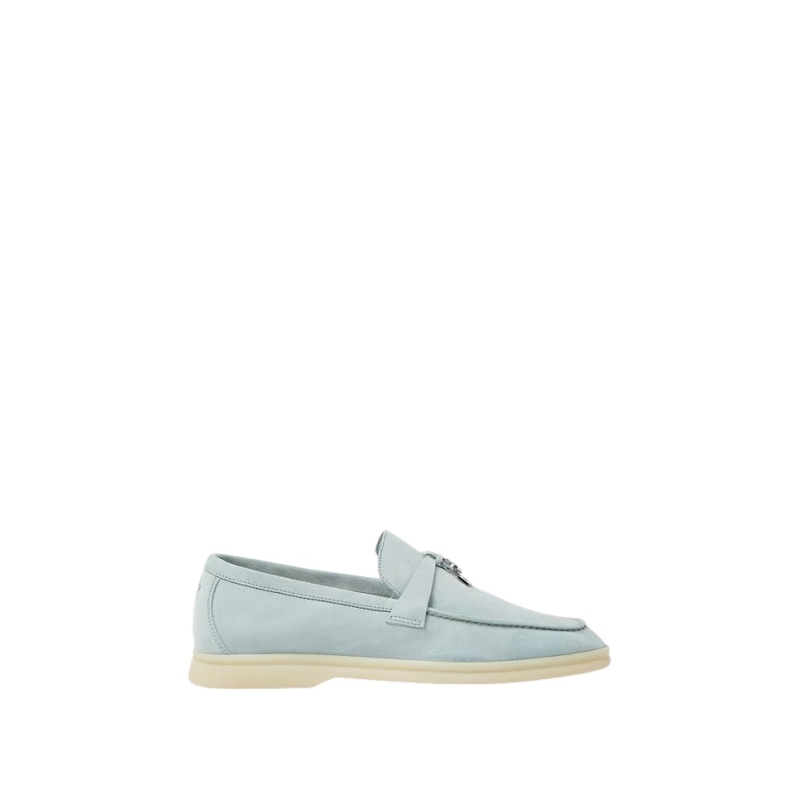 Loro Piana Summer Charms Walk Loafer Suede Spring Waterfall Melange