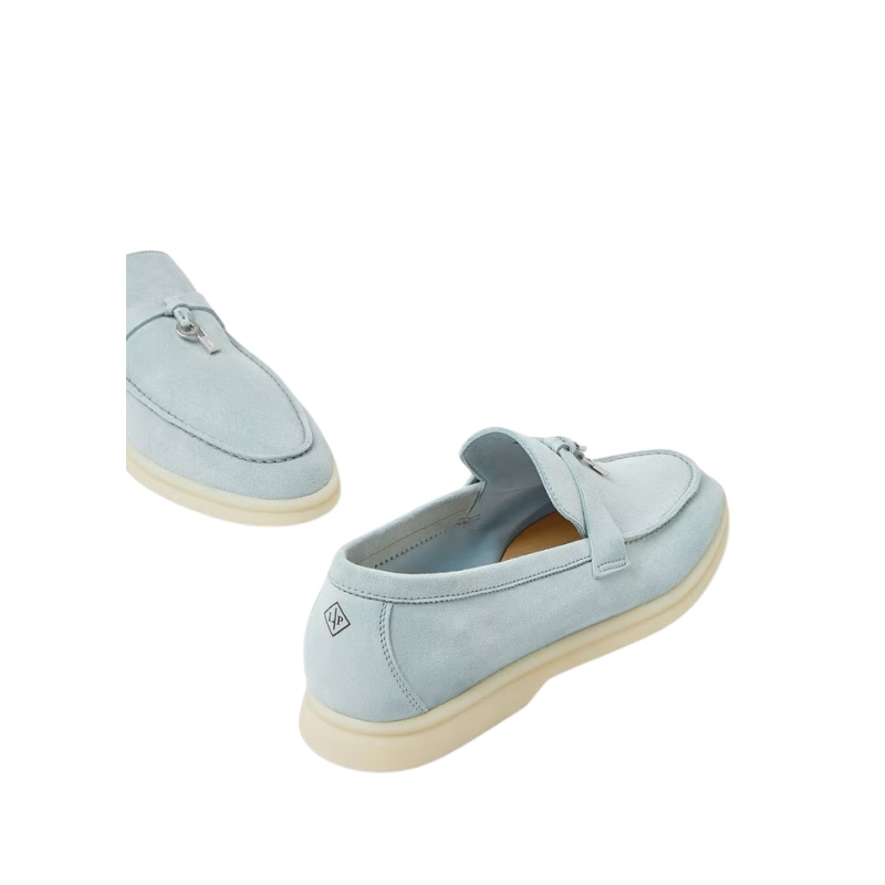 Loro Piana Summer Charms Walk Loafer Suede Spring Waterfall Melange - Image 5