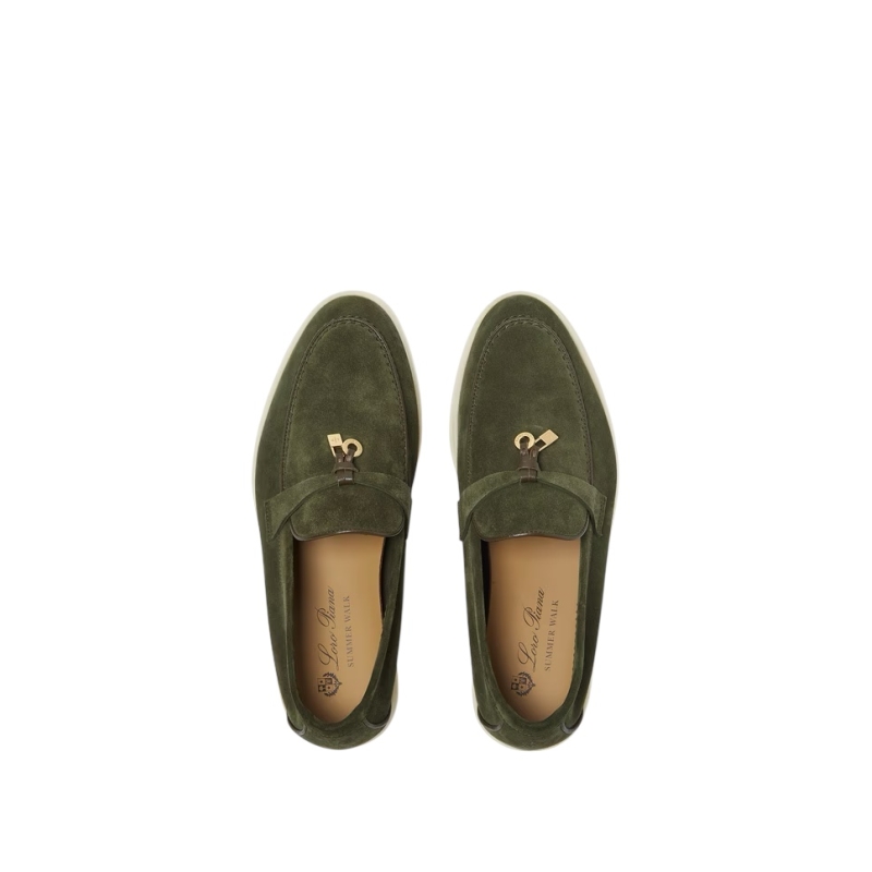 Loro Piana Summer Charms Walk Loafer Suede Ribbon Green - Image 4