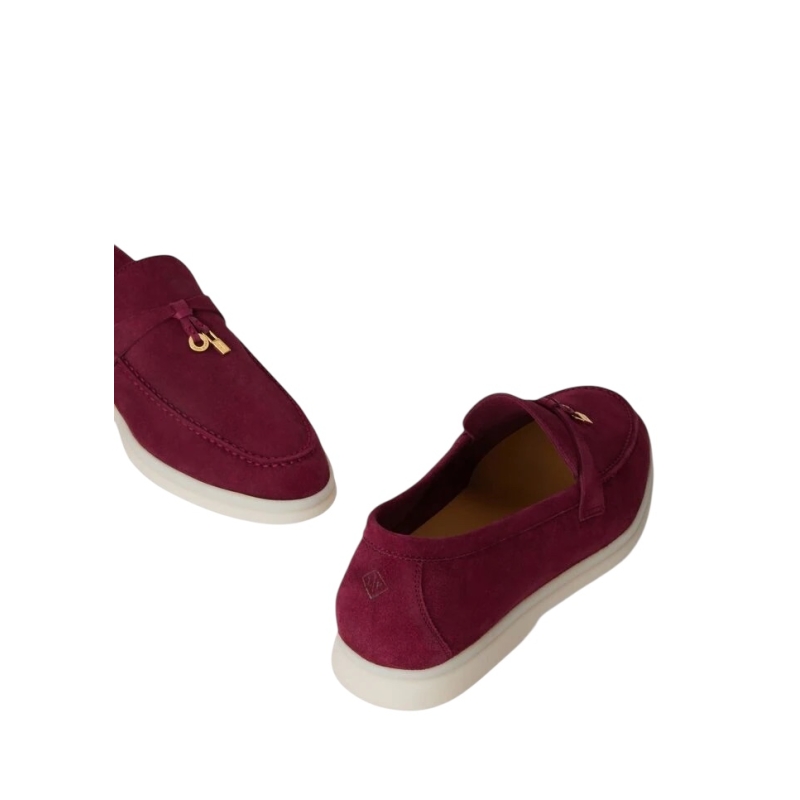 Loro Piana Summer Charms Walk Loafer Suede Bright Amaranth - Image 5