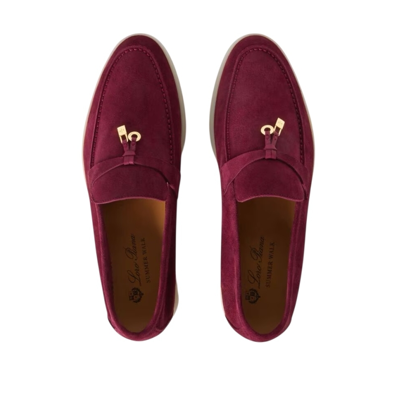 Loro Piana Summer Charms Walk Loafer Suede Bright Amaranth - Image 4