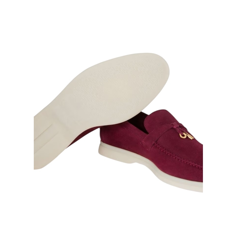 Loro Piana Summer Charms Walk Loafer Suede Bright Amaranth - Image 6