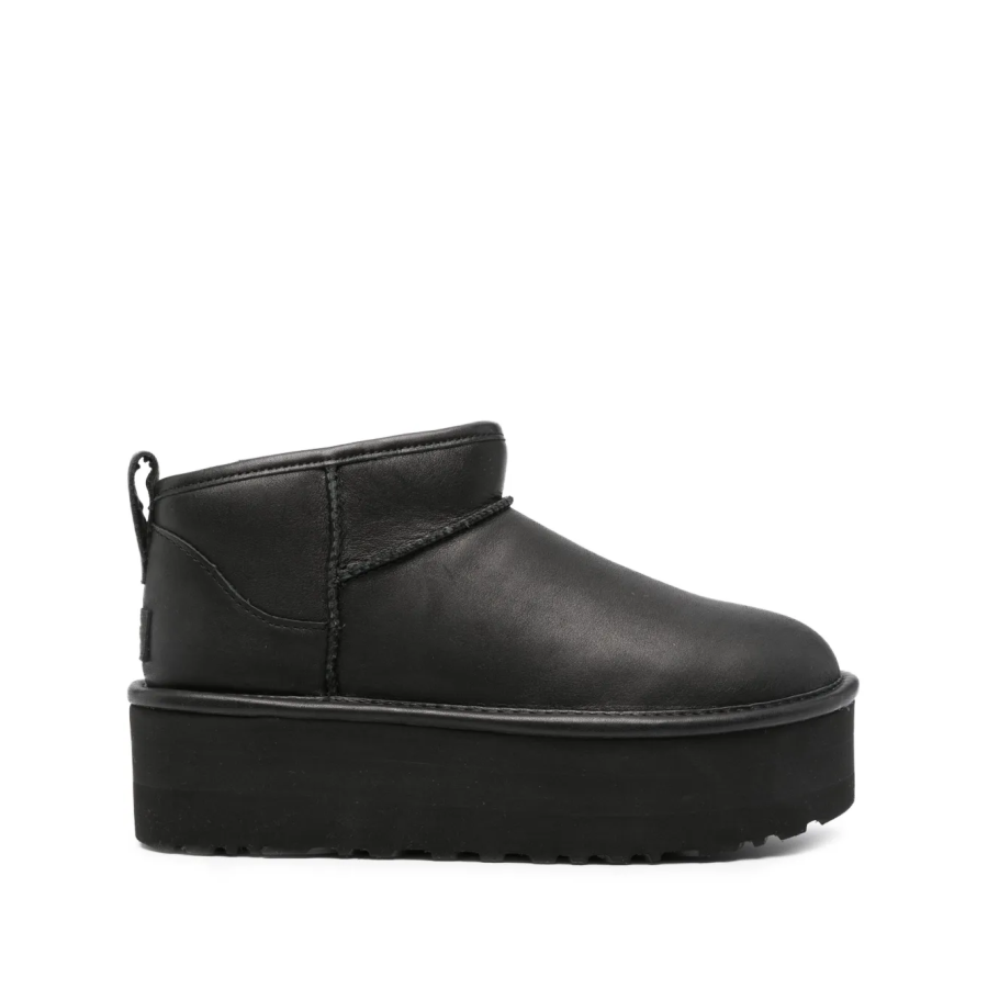 UGG Classic Ultra Mini Platform Boot Black Leather