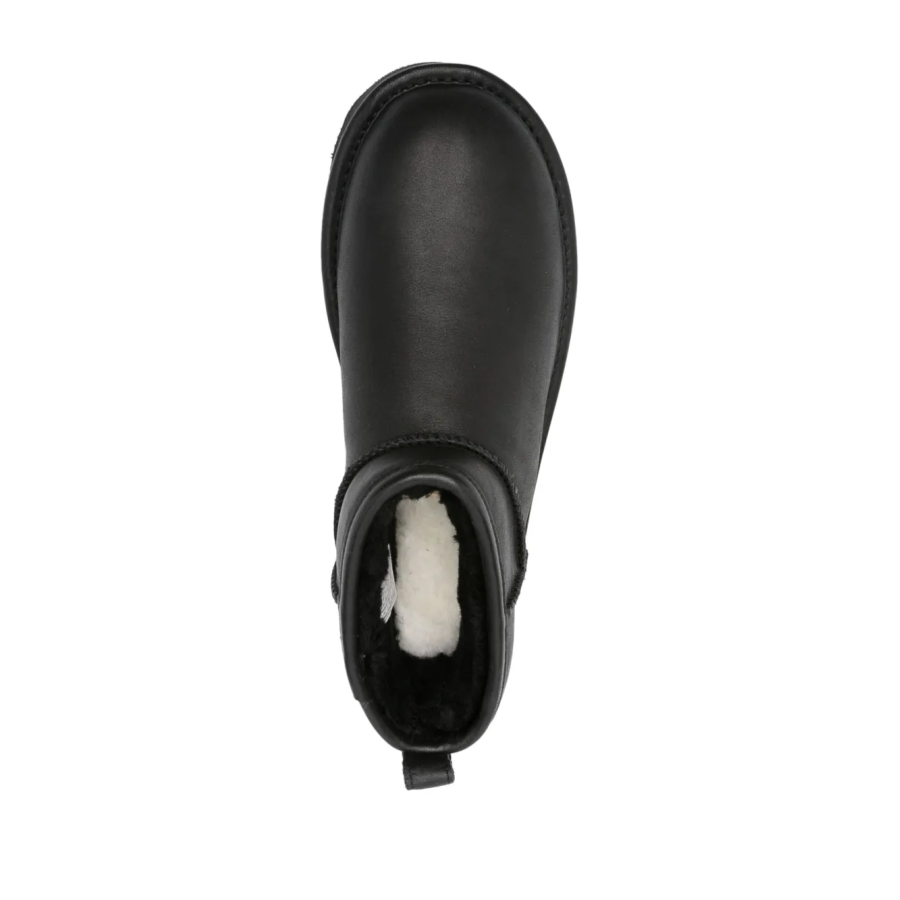 UGG Classic Ultra Mini Platform Boot Black Leather - Image 4