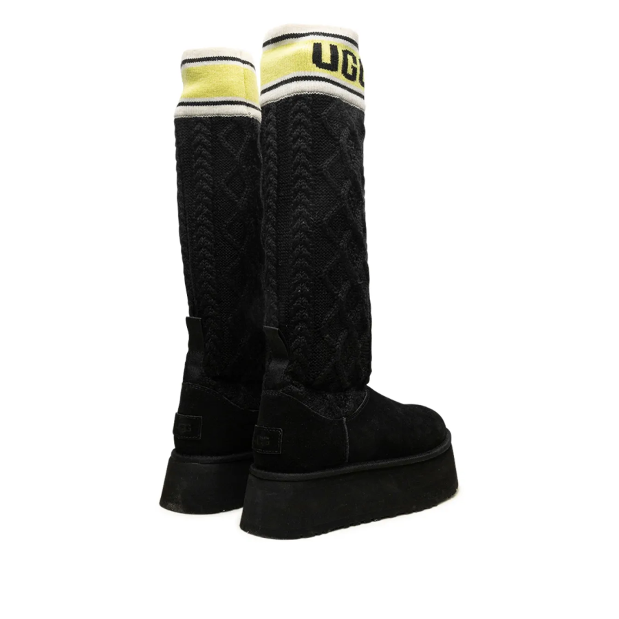 UGG Classic Sweater Letter Boot Black - Image 3