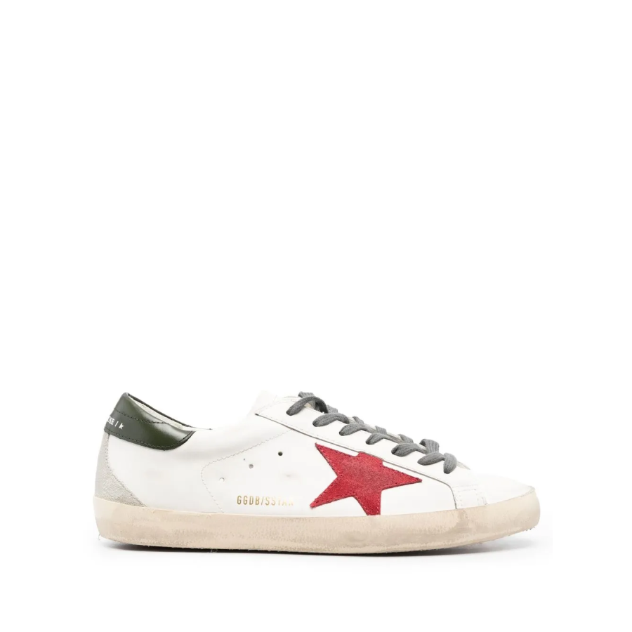 Golden Goose Super-Star red suede star leather heel tab