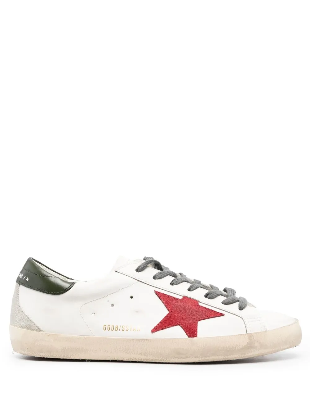 Golden Goose Super-Star red suede star leather heel tab