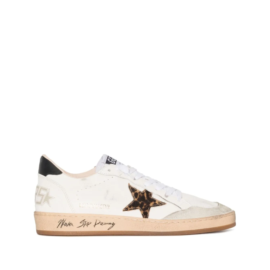 Golden Goose Ball Star leopard print pony skin star