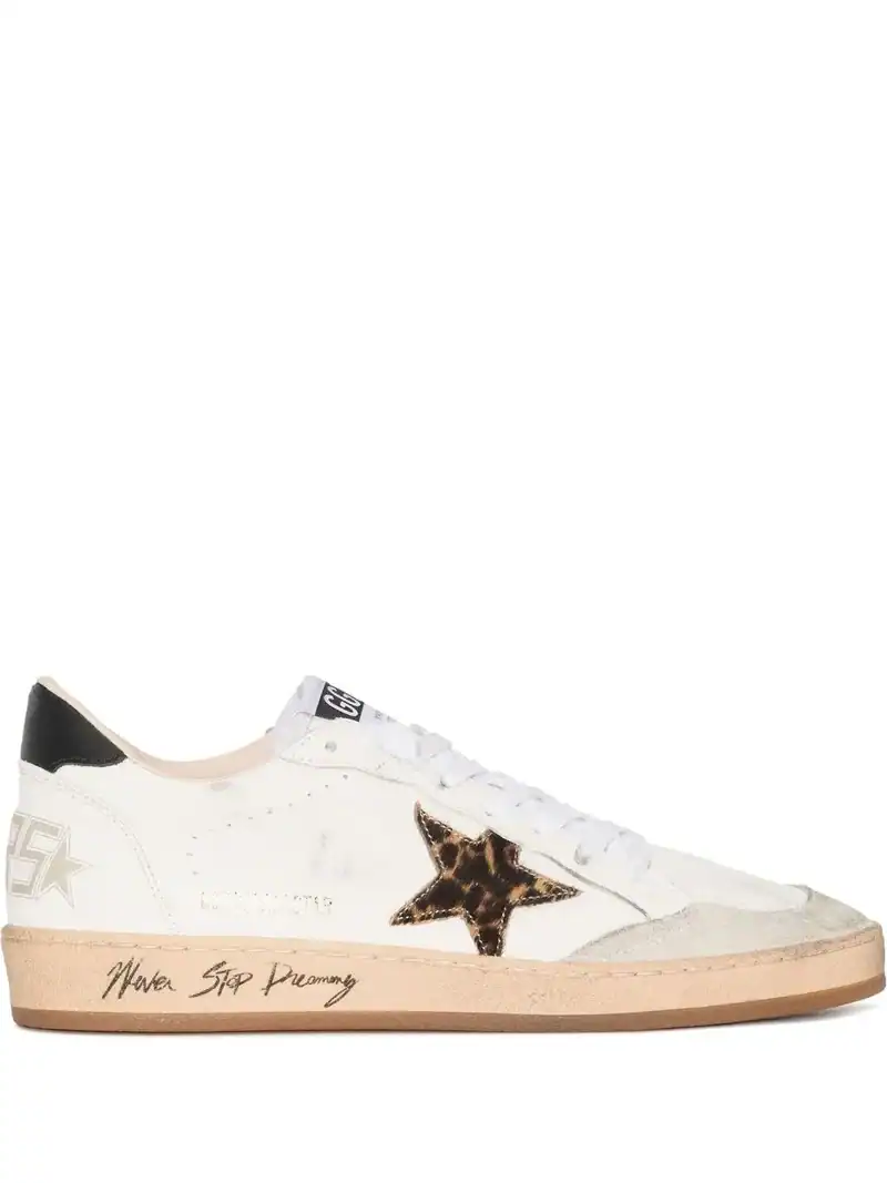 Golden Goose Ball Star leopard print pony skin star